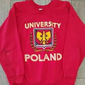 Vintage 70s 80s Tultex Poland University Sweatshirt Men's XL